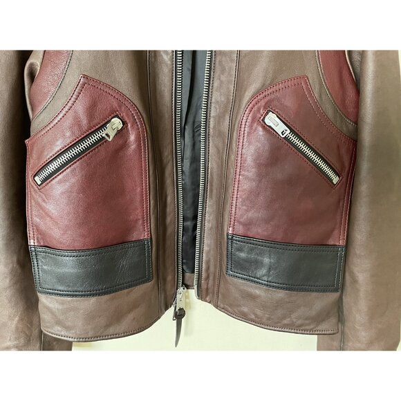 Coach Men's Washed Leather Stinger Moto Jacket Brown SIZE M MSRP $1500.00 - Picture 5 of 12
